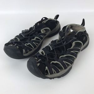 KEEN Womens Black Gray Open Toe Hiking Sandals 7